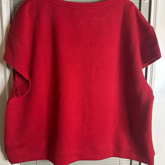 See and Be Seen Red Textured Women's Top 1X - Picture 4 of 4